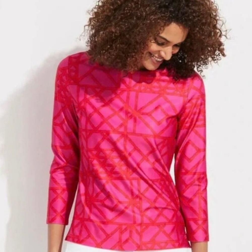 Vineyard Vines Woman’s Sankaty Bamboo Shirt Long Sleeve M Lycra Blend Quick Dry - Picture 2 of 9